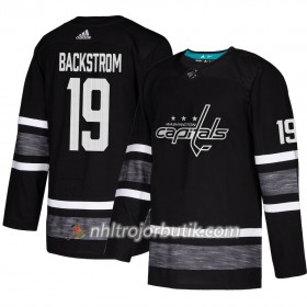 Män Ishockey Washington Capitals tröja Nicklas Backstrom 19 Svart 2019 All-Star Adidas Authentic